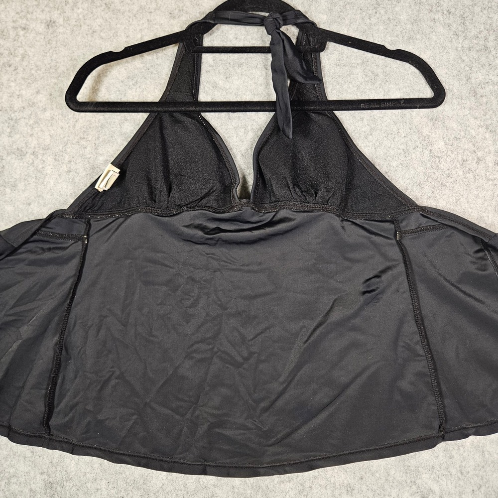 Mudd Womens Black Y2K Tankini Top Sequin Peace Hippie Swim Beach Summer Sz Small - Picture 6 of 10